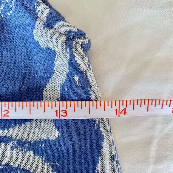 Blue and White Marble Swirl Side Cut Out Mini Party Dress - Picture 9 of 11